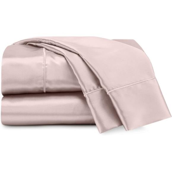 Satin Silk 4 Piece King Bed Sheet Set-King Sheet Set -1Fitted Sheet,1 Flat Sheet - Picture 1 of 6